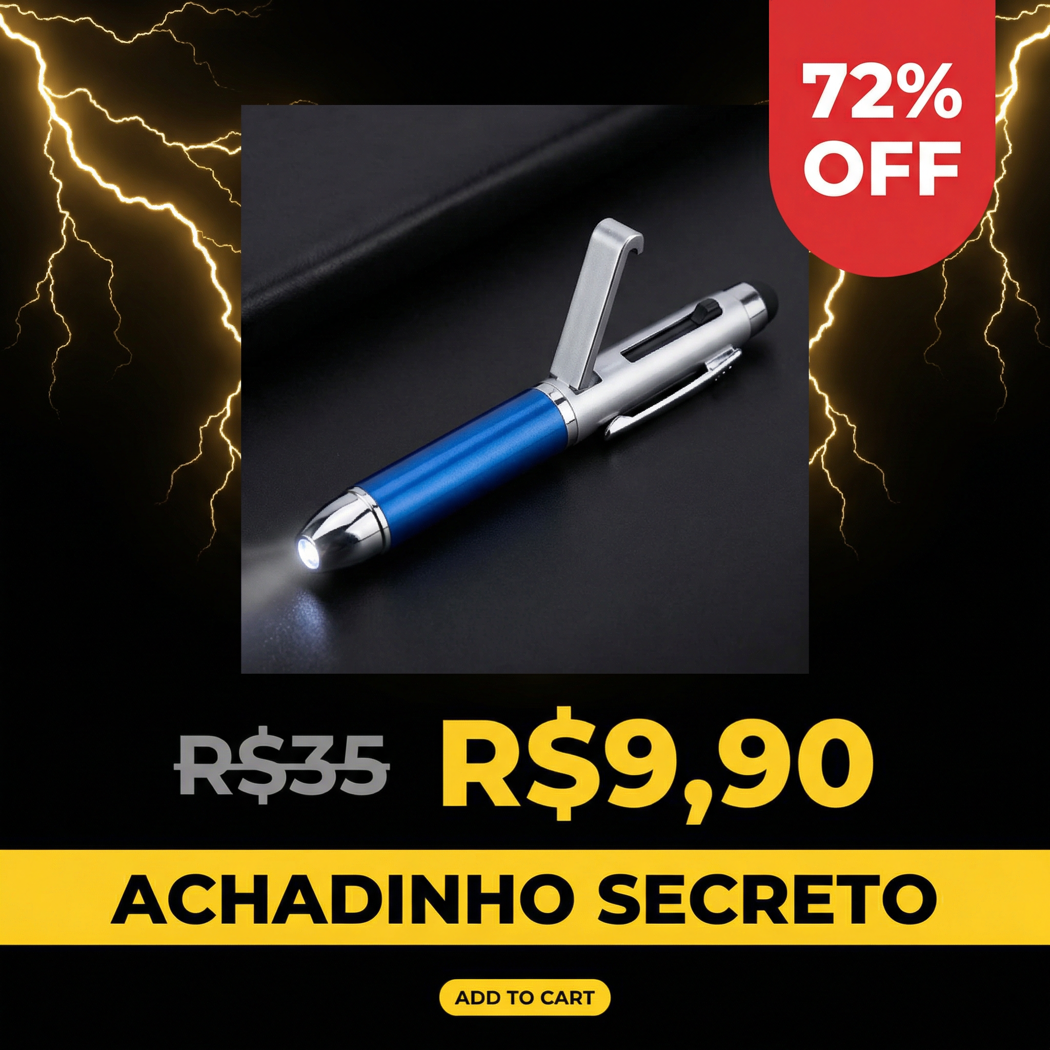 Caneta 4 em 1 72% OFF